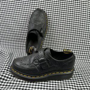 Dr Martens Ramsey II Embossed Floral Studded Creeper Monk Shoe Women's 5